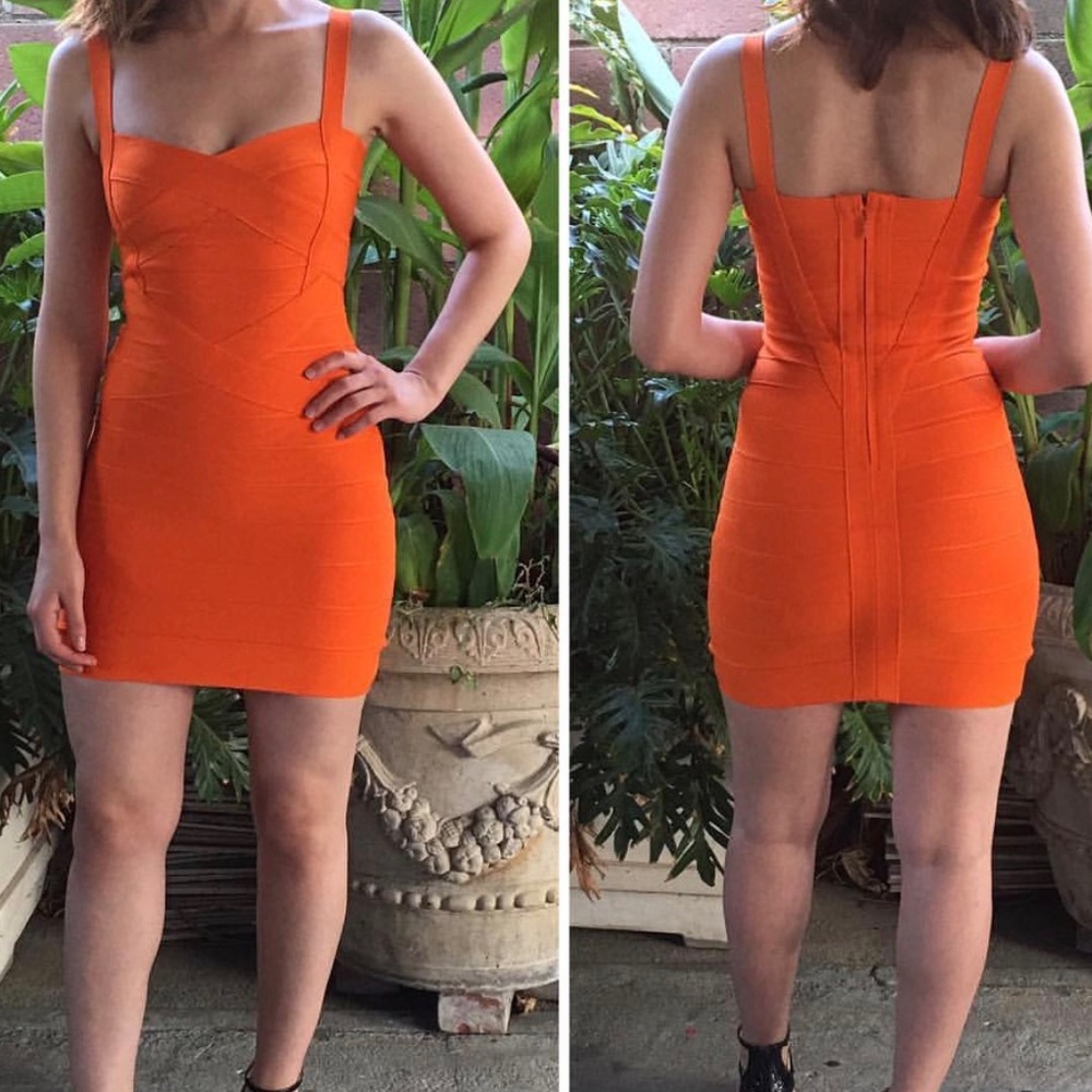 Orange bandage dress